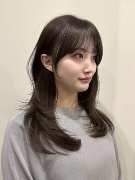 ライン(LINE) 韓国風/レイヤー/前髪カット/オリーブ/透明感/ハッシュカット