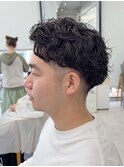 メンズ/サーフカール/刈り上げセンターパート/波巻きツイスパ