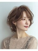 ミセスショートボブ白髪ぼかし脱白髪染め40代50代60代♪