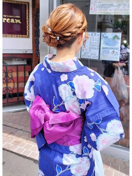 クリーム(Cream) 浴衣着付け＆ヘアセット(サイドシニヨンヘア)