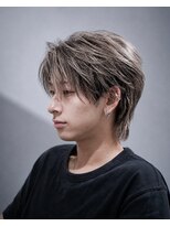 オーシャントーキョー 原宿(OCEAN TOKYO)&nbsp;センターパートウルフフェザーパーマニュアンスパーマローライト