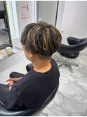 【メンズ】束感ハイライトマッシュでスッキリ小顔魅せ
