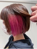 ショートボブ×インナーカラー【藤枝/オーガニックカラー】