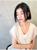 【山本】グレージュの切りっぱなしボブ（原宿/表参道）
