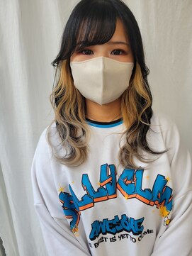 ツイギー 歩行町店(TWiGGY) ブロンド×ブルーブラック【インナーカラー】