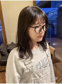 地毛風シルバーブラックミディアムレイヤー/20代30代40代