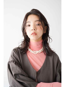 シェル 立川(shell) くびレイヤーエモージュ前髪モテベージュレイヤーミディ【立川】