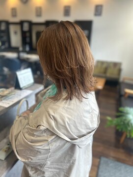 ヘアーワークス ボナ(HAIR WORKS bona.) 大人の抜け感ミディアムレイヤー　髪質改善/トリートメント