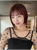 イメチェン/ホワイトブロンド/外ハネボブ/美髪/ワイドバング