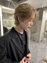 サイン メンズ 表参道(SIGN men's)&nbsp;センターパートダウンパーマダブルカラー毛流れシースルーバング