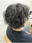 ウルフ波巻きパーマ