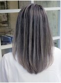 グレージュカラー透明感カラーブリーチなしダブルカラー30代40代