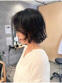 黒髪カタログ/クラゲヘアー/オリーブグレー/田原本/パーマ