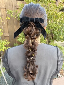 編み下ろしヘア