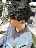 ニュアンスパーマ 毛流れパーマ ツーブロック 黒髪ショート