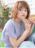 ゆるふわ質感ハイトーンカラーオン眉ミニボブb浦和10代20代30代