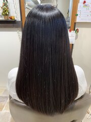 髪質改善カラーエステ/黒髪ロングストレート20代/30代/40代