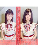 前髪エクステ20代30代大人女子　ココアブラウンひし形ミディアム