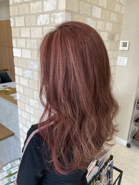 ヘアー クラージュ(hair courage) 福山市courageハイライトとピンクのハーモニー