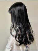ナチュラルオフブラック艶感ストレート美肌透明感ブラックカラー