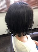 20代30代ウルフボブ 毛先カール