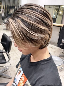 シオン(shion) 韓国マッシュニュアンスパーマブルーブラック_ba474321