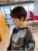 大人可愛い20代30代40代黒髪前下がりショートボブ丸みショート◎