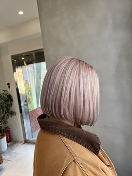 ムーク 平塚(MUUK) ピンクベージュ切りっぱなしボブ【MUUK平塚/平塚駅】