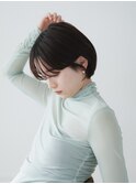 40代50代60代耳かけショート前髪なしハンサムショート白髪ぼかし
