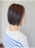 30代40代50代おすすめ　切りっぱなしボブ×デザインカラー