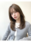 ★ミディアムレイヤー軽めシースルーバング大人レイヤー