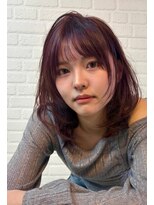 レイナ レイ REINA REY&nbsp;顔周りウルフカット×極細インナーカラー☆カシスロゼミディ