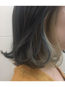 ラフ 原宿(L.a.a.g.f harajuku) ブリーチなしカラー インナーカラー くすみベージュ@原宿