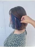 ブルー/インナーカラー/ダブルカラー/イヤリングカラー