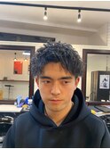 パーマのアップバングスタイル