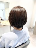 丸みショート/大人ショート/アッシュカラー/グラデーションボブ