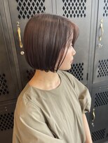 アチーブリス(achieve Liss)&nbsp;ナチュラルカラーぱっつんボブ暖色系カラー透明感艶さらヘア