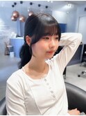 結んで可愛い韓国ヘア×顔周り小顔前髪カット×レイヤー