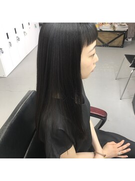 マルフェ 天王寺(marfe) シアーブラック艶髪ストレート#透明感カラー/髪質改善