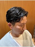 銀座　理容室　ナチュラルパーマ　毛流れパーマ