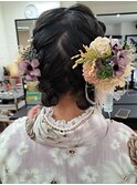 編み込みお団子/ヘアアレンジ/ヘアセット/卒業式ヘア/卒業式ヘア