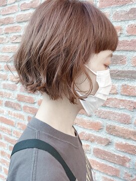 オーガニック アトリエ 大宮(organic+atelier) 20代30代40代くせ毛風ボブパーマ丸みショート小顔カット抜け感