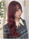 ワインレッド/チェリーレッド/ダブルカラー/赤髪/韓国ヘア