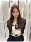 髪質改善ヘーゼルベージュレイヤーカット韓国