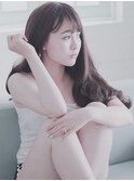 ゆるふわ　コテ巻き　ロングヘア