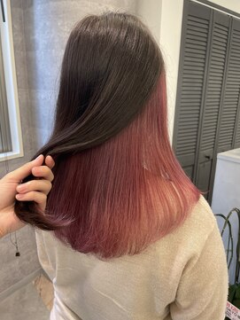 ルーブ トウキョウ(Loob. TOKYO) インナーカラーピンク【池袋.髪質改善.インナーピンク】