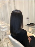 大人可愛い30代40代50代黒髪◎レイヤーロングストレート縮毛矯正