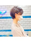 アースカラー/グレージュ/ベージュカラー/ショートボブ