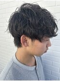 メンズマッシュウルフパーマスパイラルパーマニュアンスパーマ