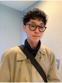 メンズマッシュニュアンスパーマツーブロック